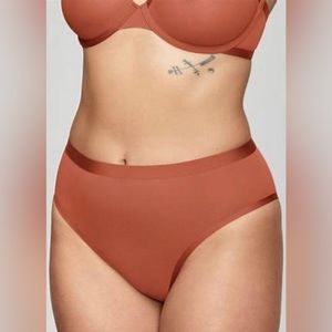 New CUUP Sheer High Cut Mesh Underwear size 3 or medium. Color “clay”.